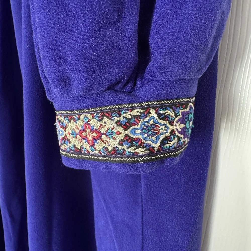 Vintage 70s Loungewear Velour Zipper House Robe Sz M/L
